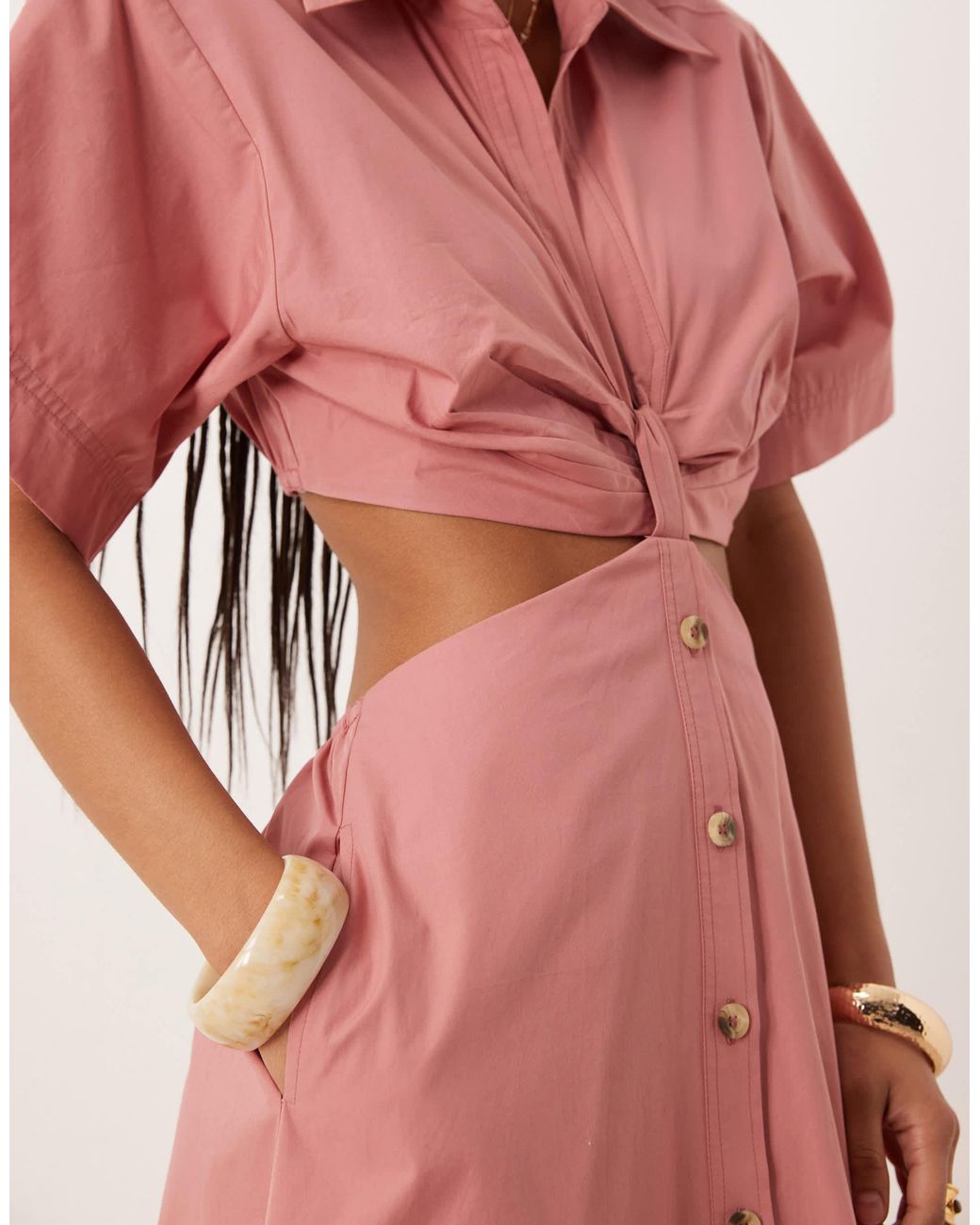 dusty pink dress asos Layan Feather-Trimmed Maxi Dress 10 L/XL / Black main image 1