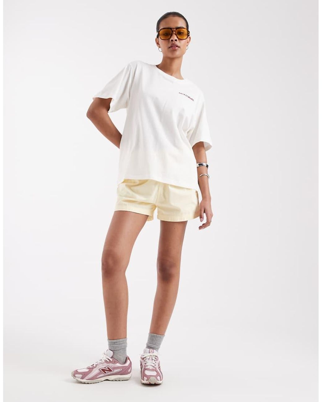 JJXX White Oversized T-shirt With Floral Print