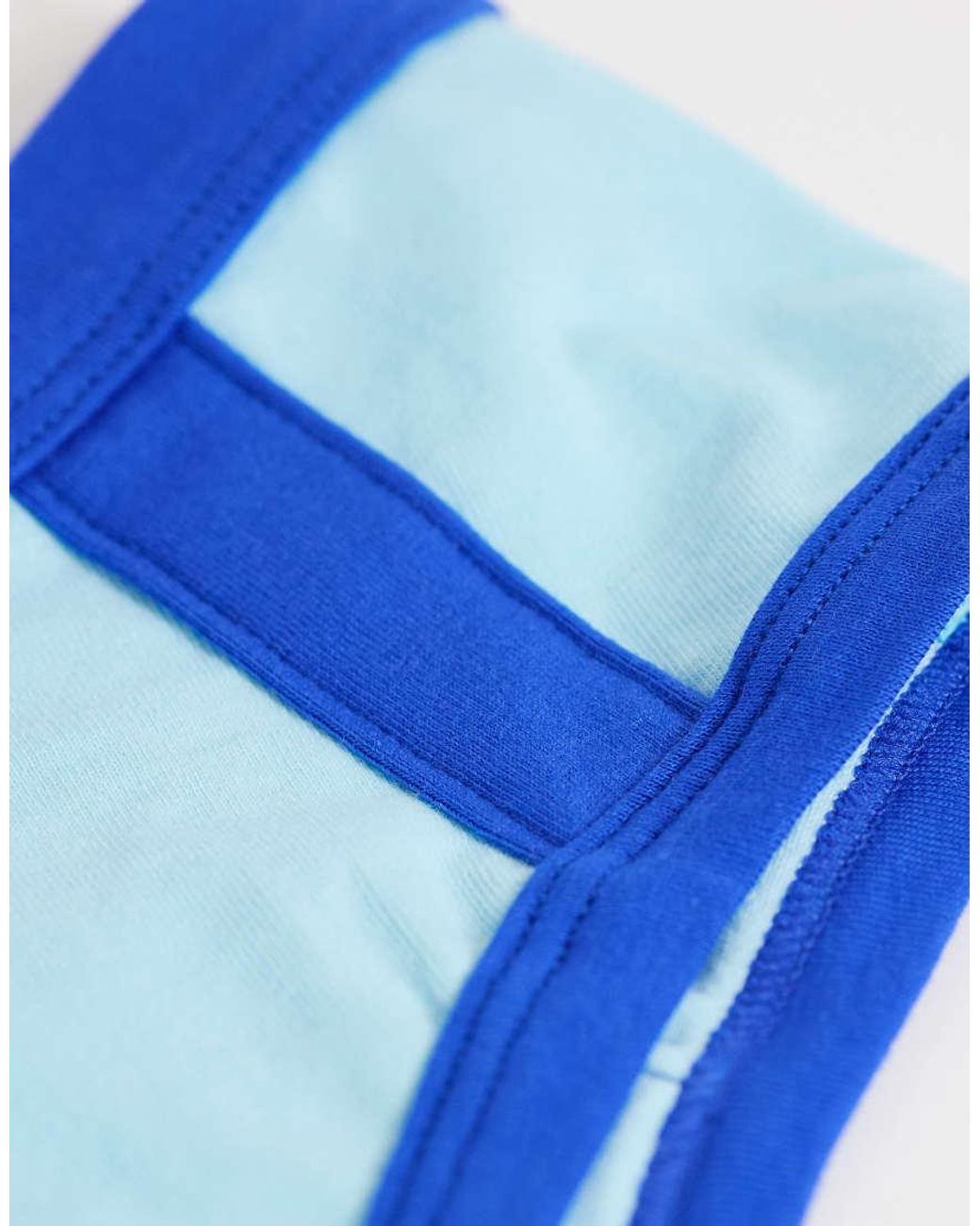ASOS Blue 3 Pack Hipster Shortie With Contrast Side Stripe