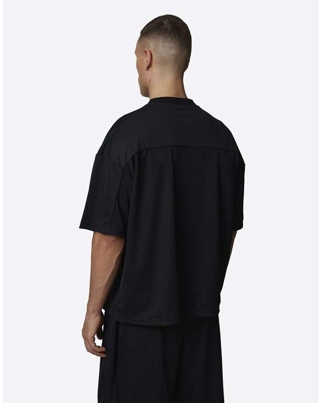 Good For Nothing Black Double Layered Mesh Jersey Monogram T-Shirt for men