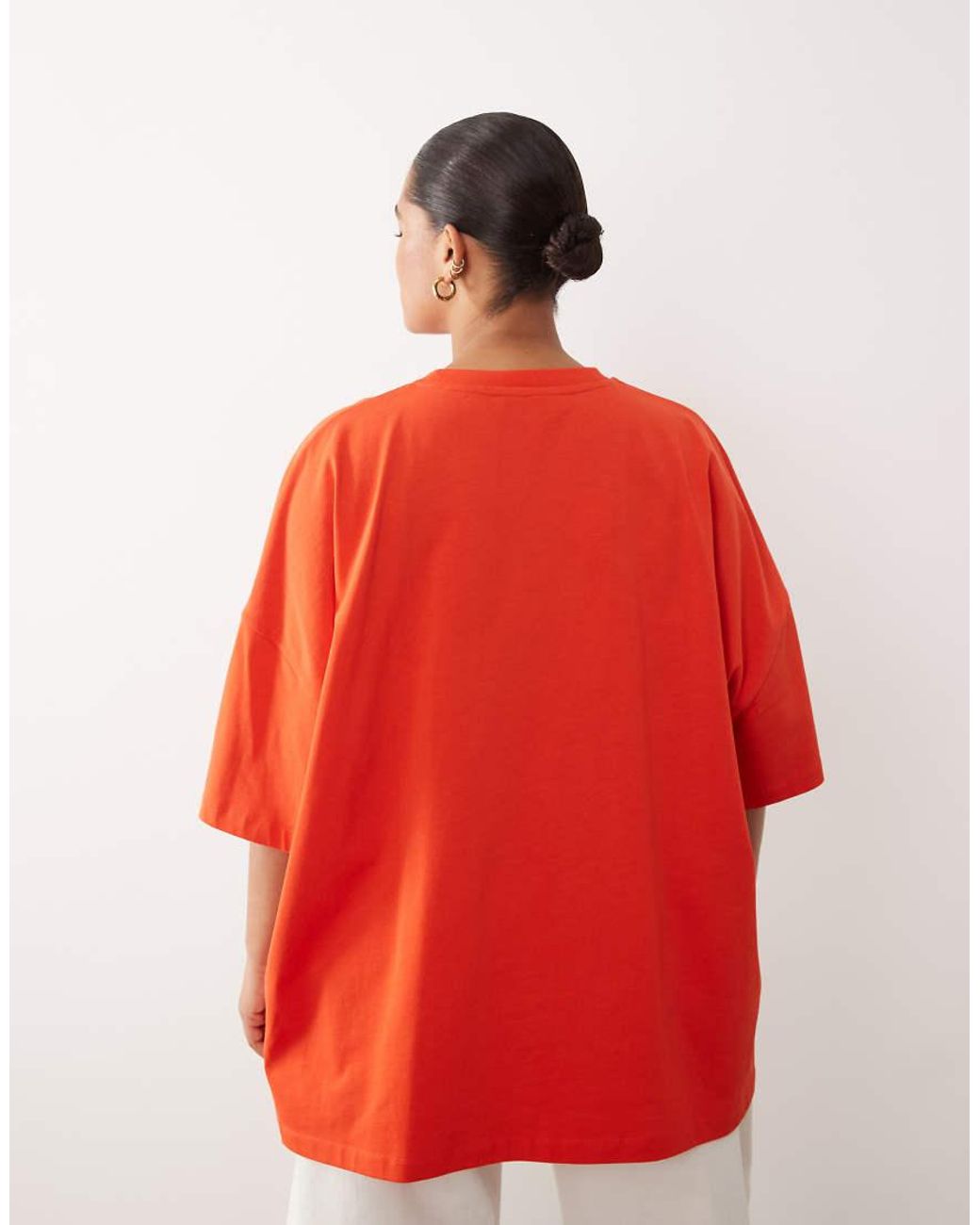 ARRANGE Red Curve Cotton Oversized Premium Heavyweight Short Sleeve T-shirt