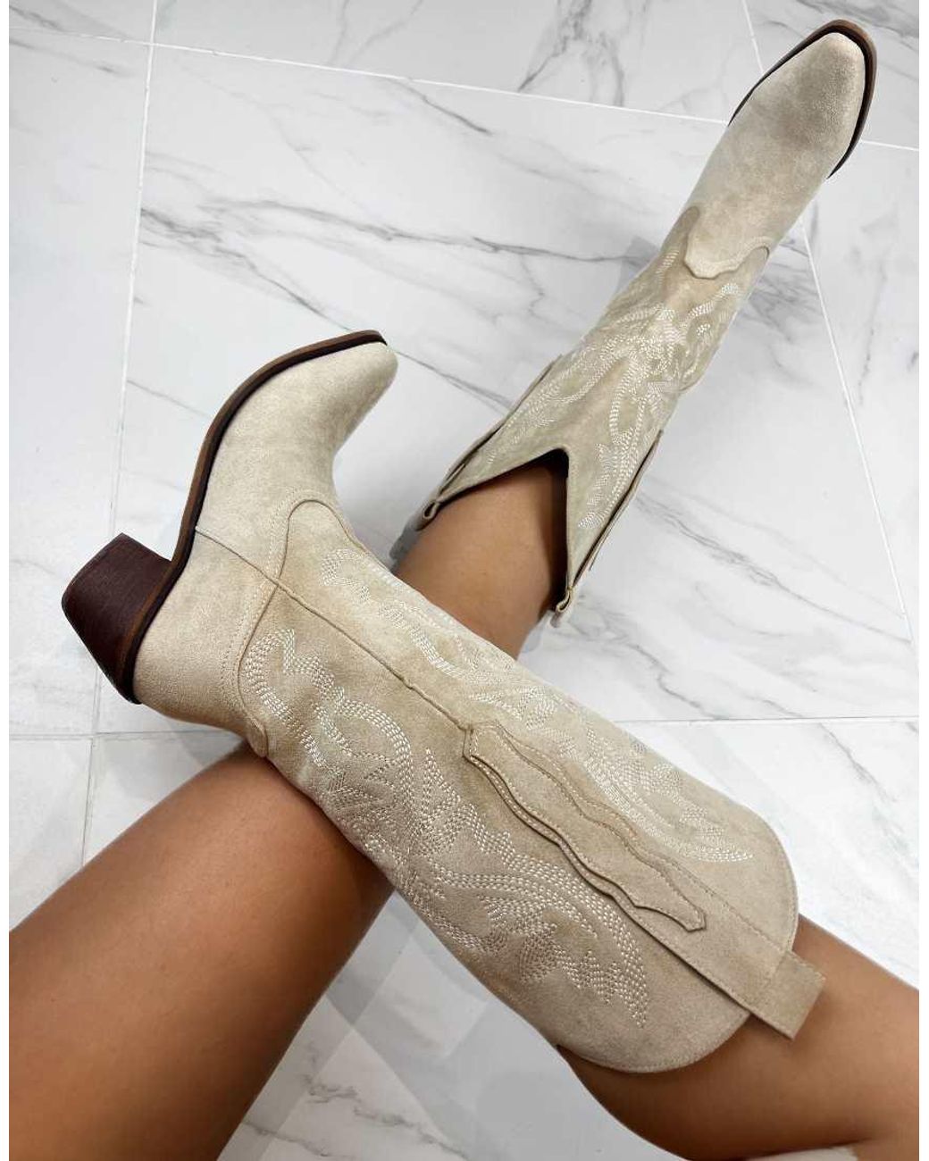 GIA STUDIOS Gray Cowboy Western Boots