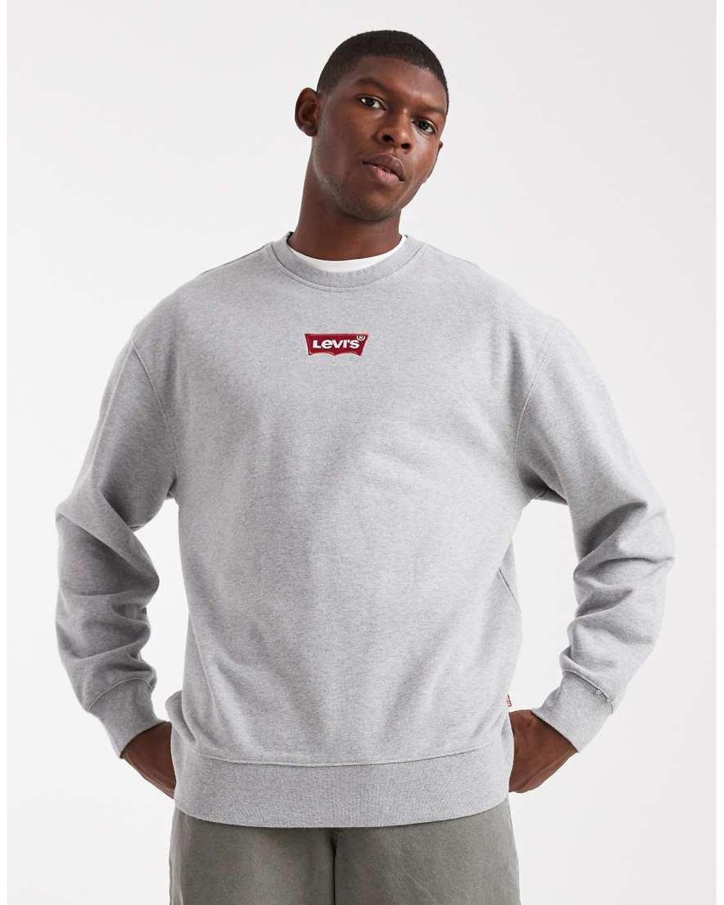 Levi's Gray 2 Horse Logo Back Print Relaxed Fit Sweatshirt for men