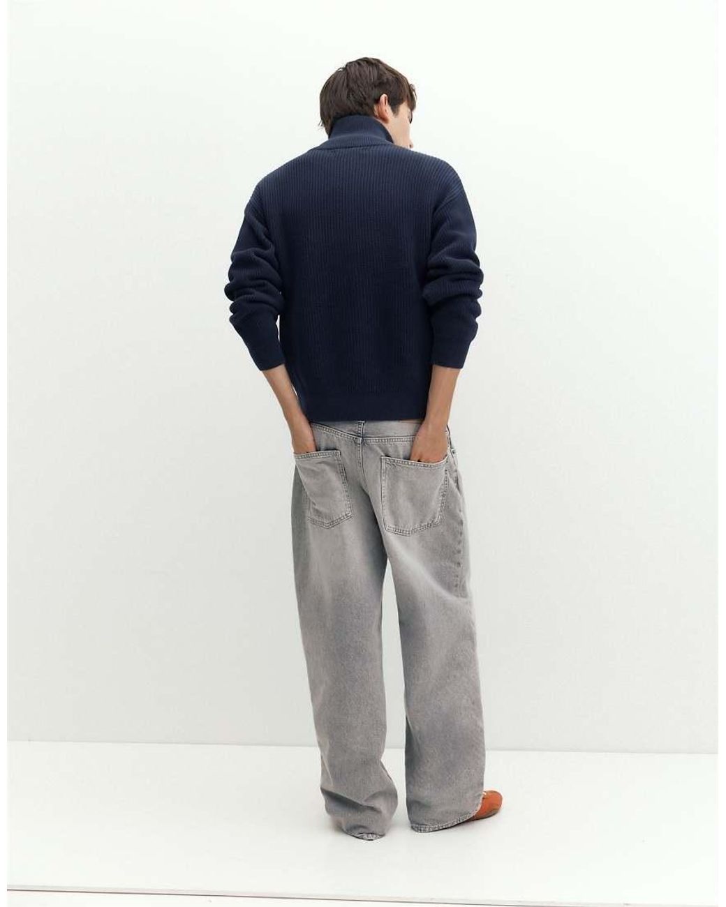 Maglione Con Mezza Zip di Pull&Bear in Blue da Uomo