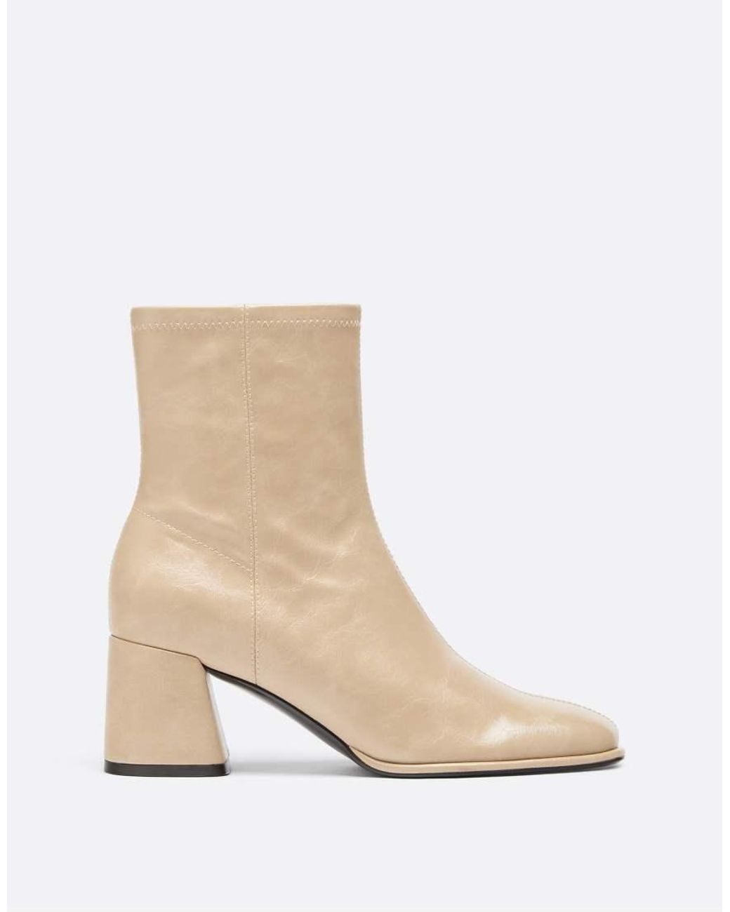 Stradivarius White Fitted Shaft Heeled Ankle Boots