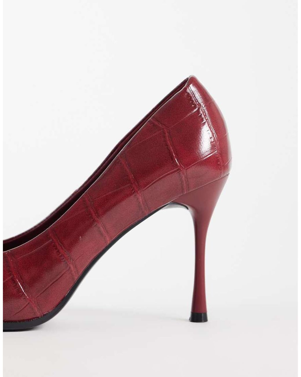 SEQWL Wide Fit Pink Court Heeled Shoes With Detail