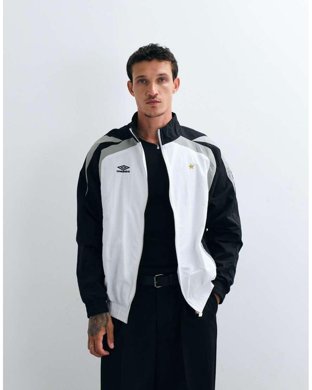 Umbro White Relaxed Track Jacket for men