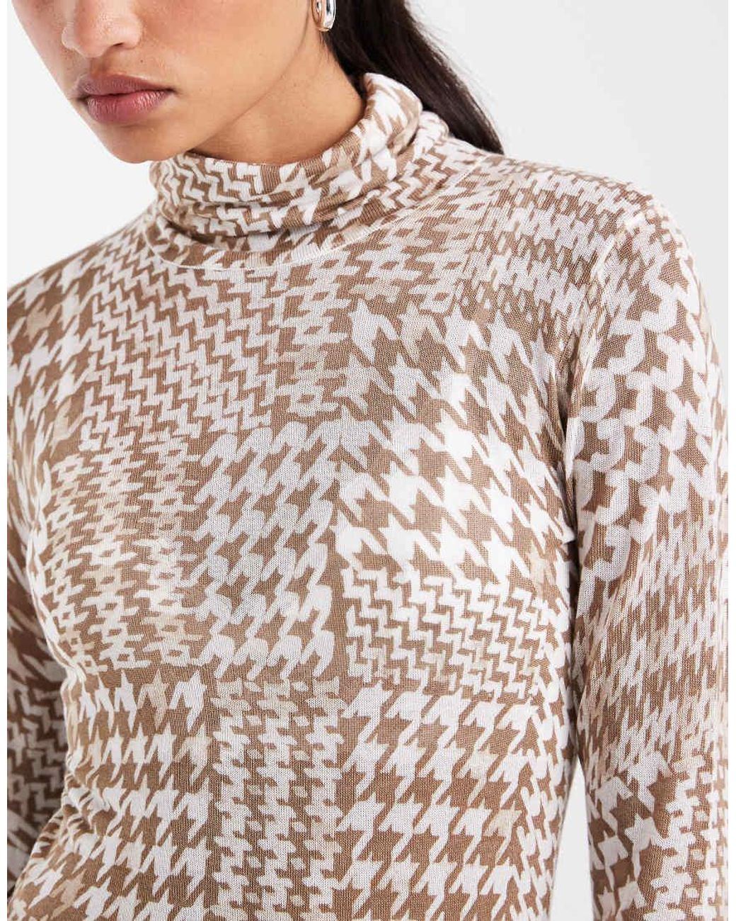 ASOS Natural Second Skin Sheer Knit Roll Neck