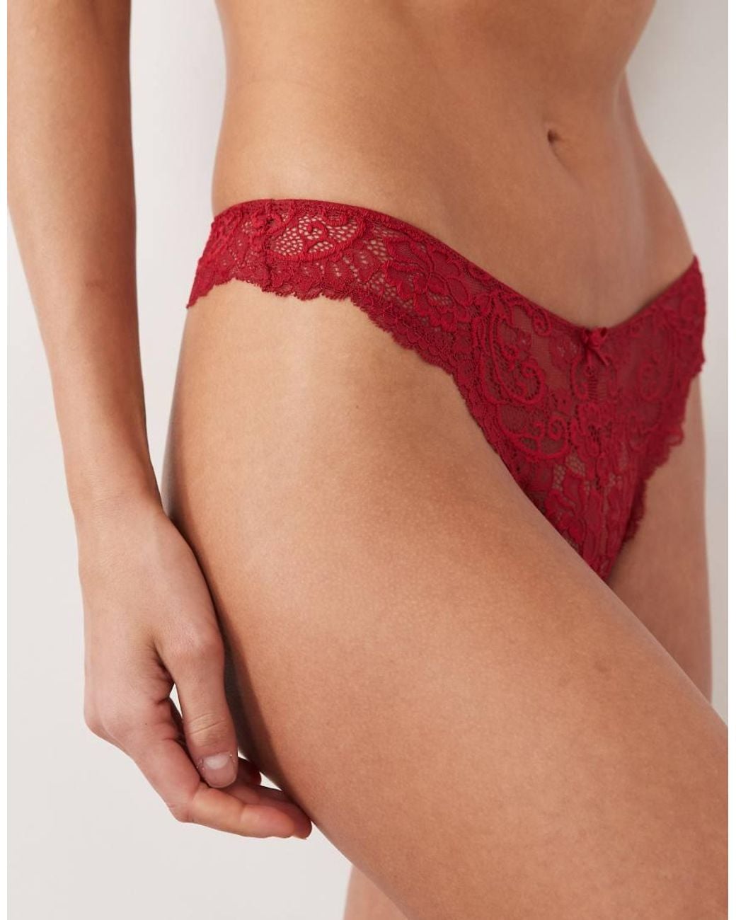Boux Avenue Red Emma Rose Lace G-string