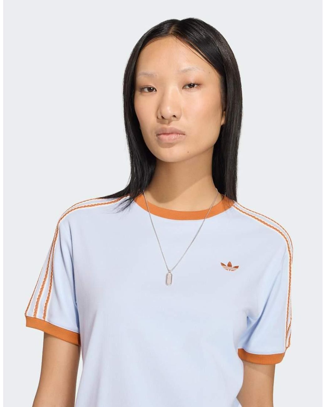 Adidas Originals White Summer Glow Advanced Three Stripes Tee