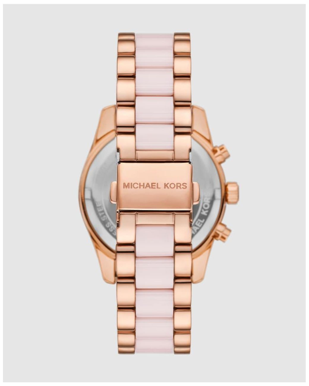 Michael Kors Pink Lexington Chronograph Ceramic And Rose-Tone Stainless Steel Watch