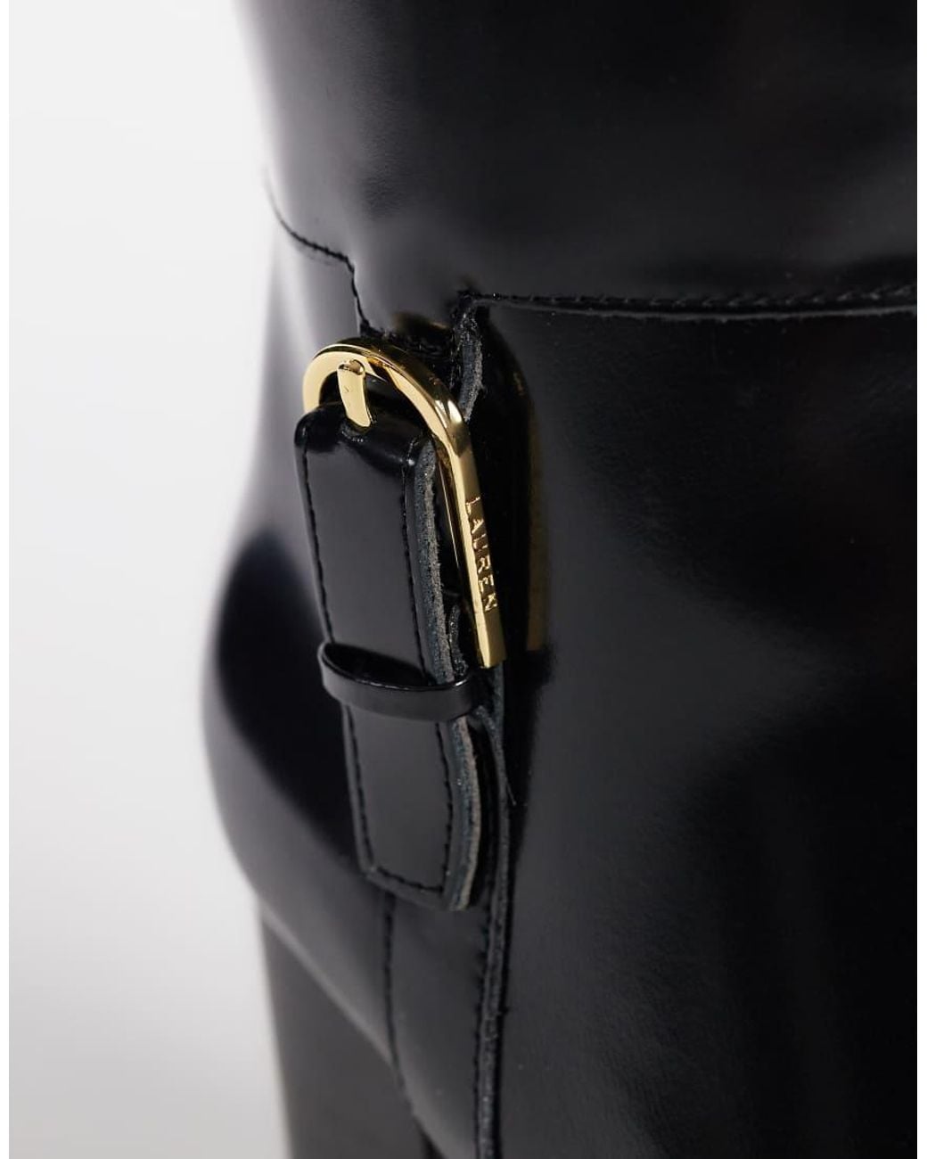Ralph Lauren Black Knee High Heeled Boots
