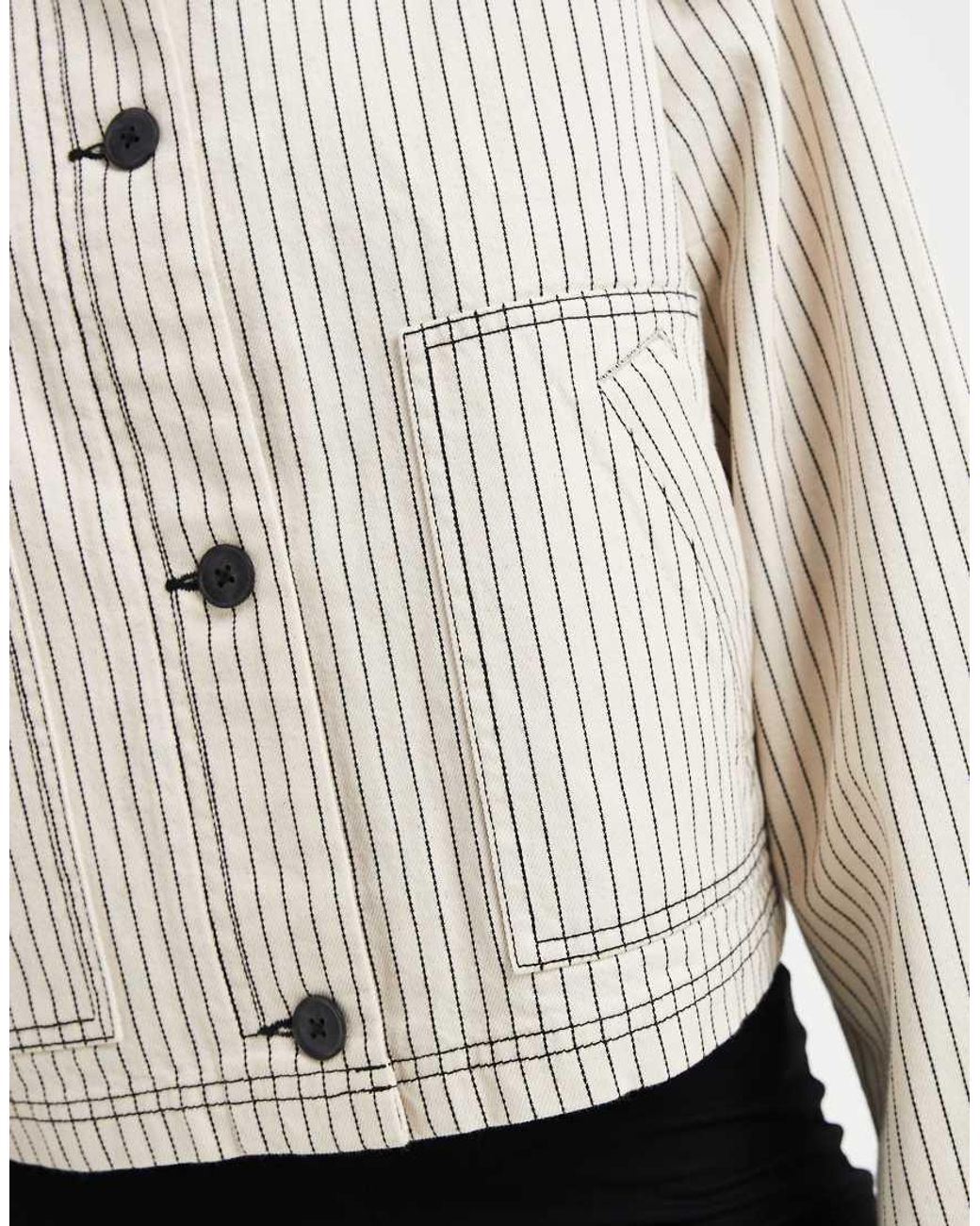 ASOS White Short Cotton Harrington Jacket
