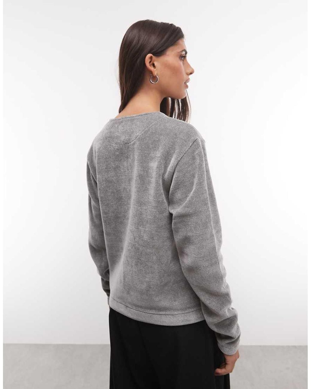 Adidas Originals Gray Chenille Cardigan