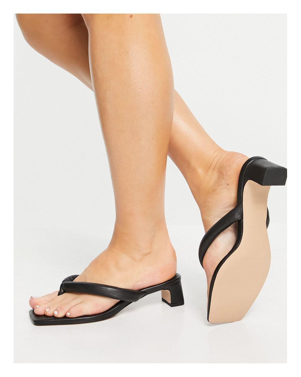 Padded leather heeled sandals Clearance