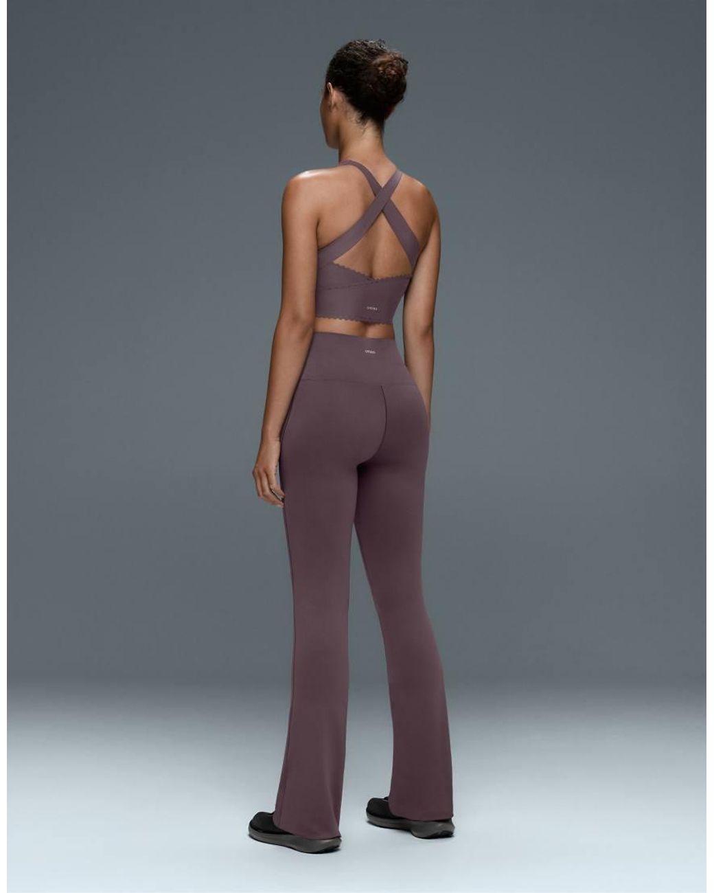 Oysho Gray Perfect-Adapt High-Rise Flare Trousers
