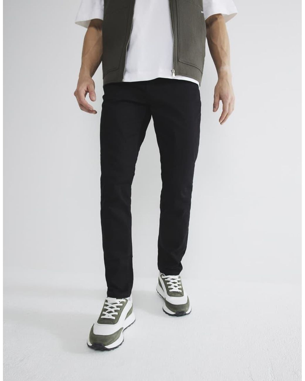 River Island White Skinny Fit Stretch Jeans for men
