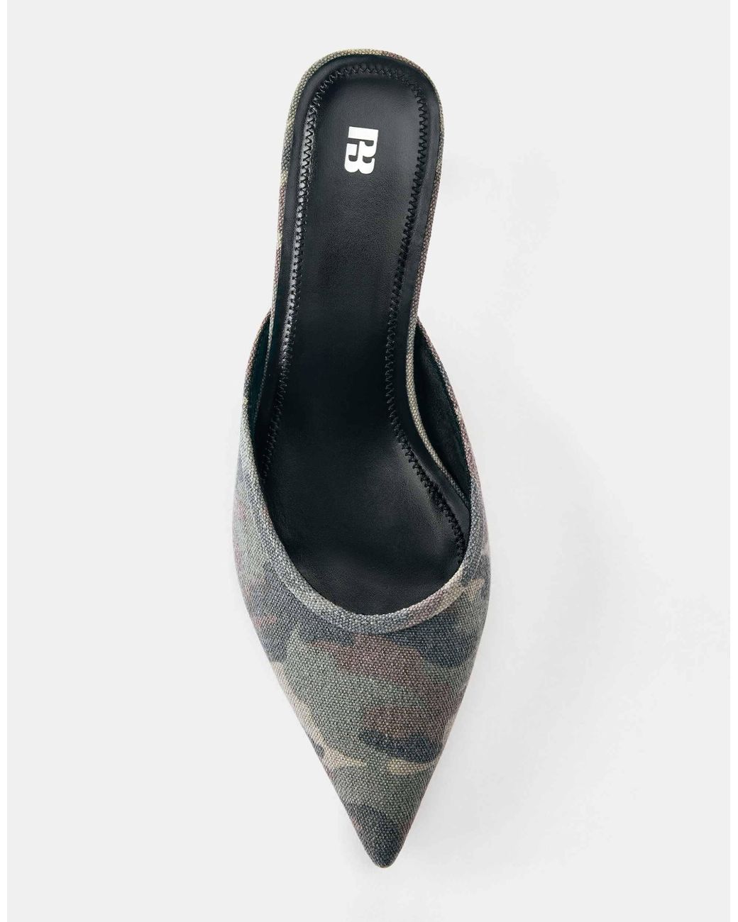 Pull&Bear White Bedruckte mules mit absatz
