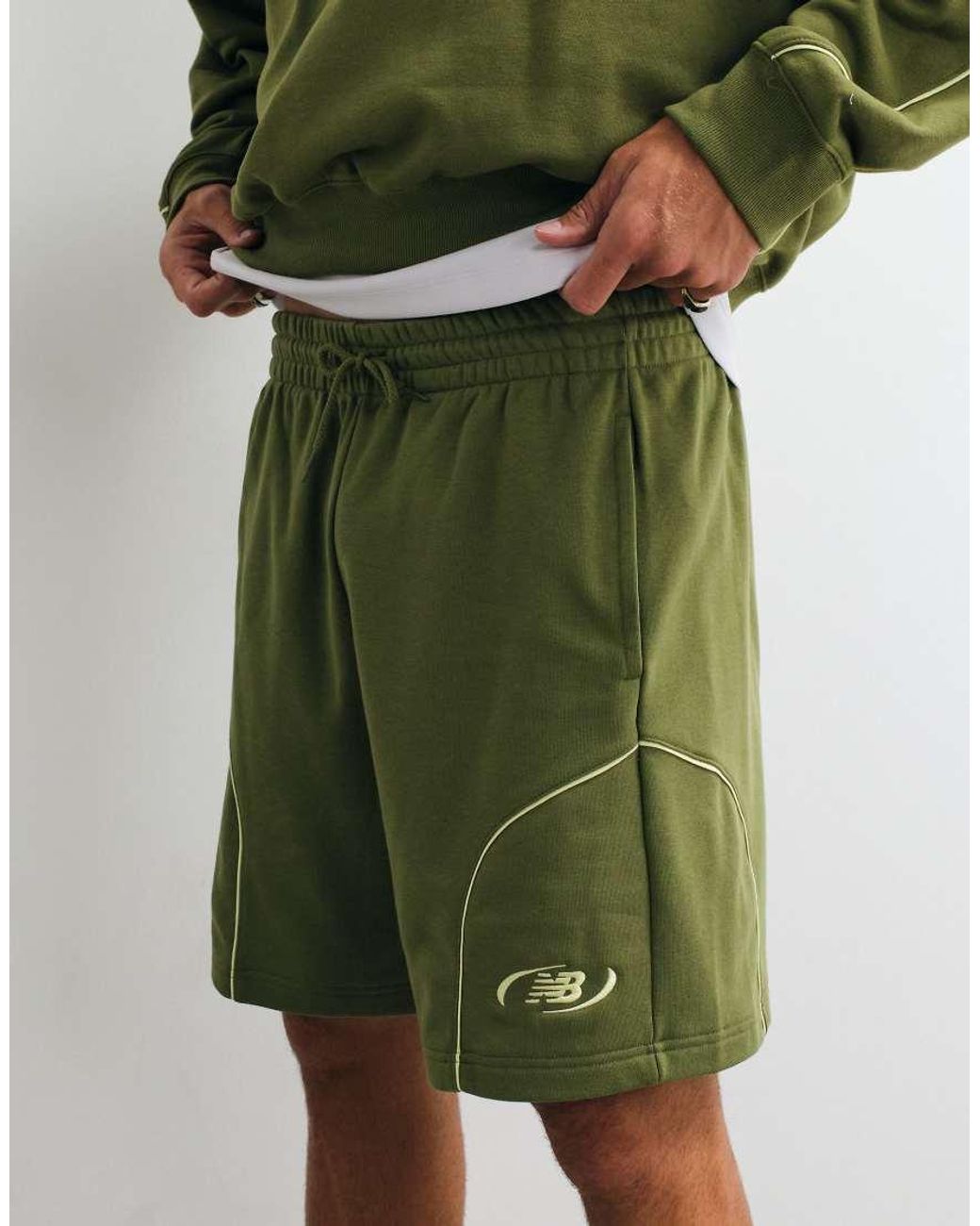 New Balance Green Trackside French Terry Short 7" for men