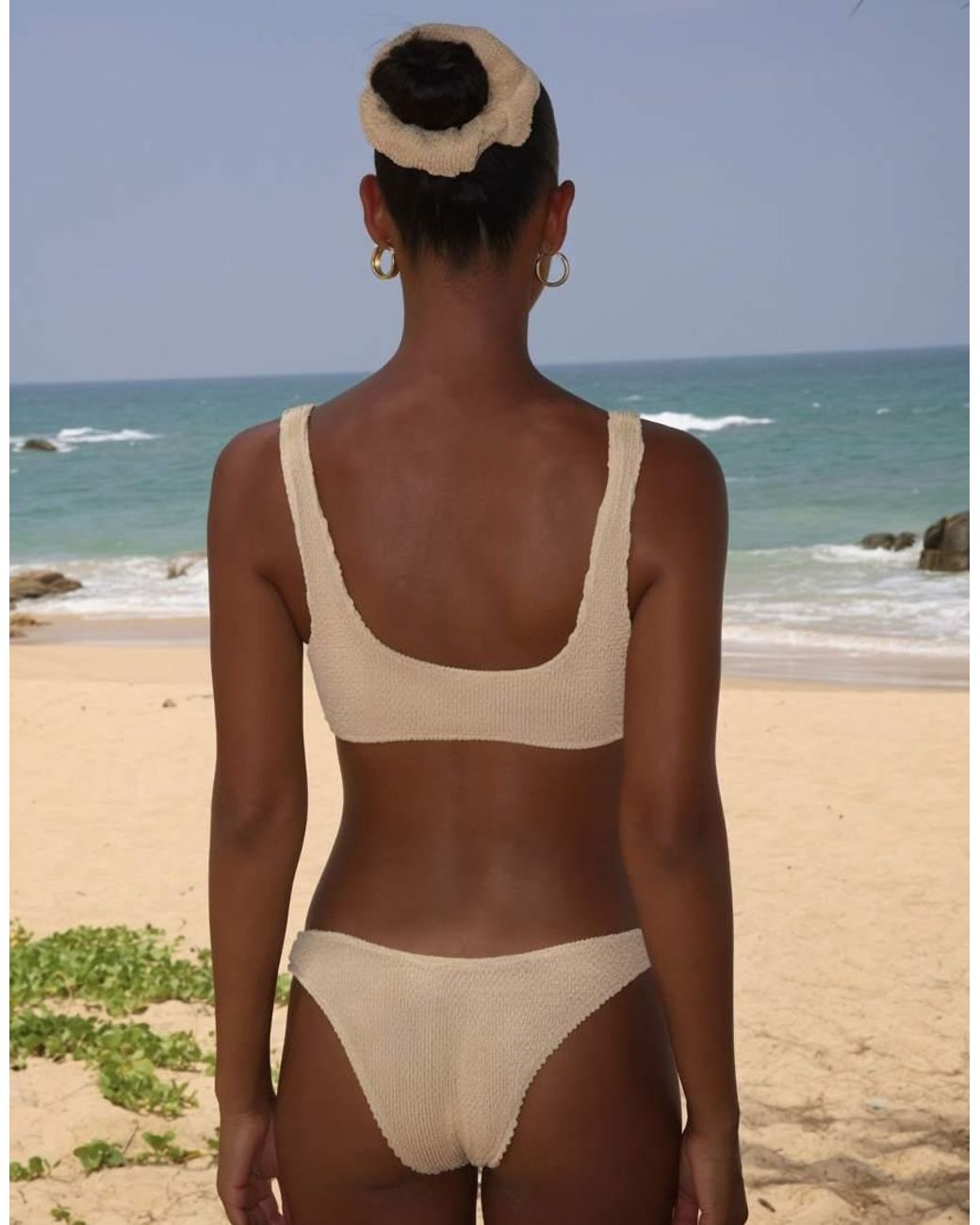 Moda Minx Blue Scrunch Fixed Full Brief Bikini Bottom