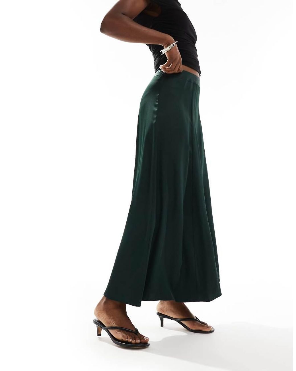 Nobody's Child Black Milo Satin Maxi Skirt