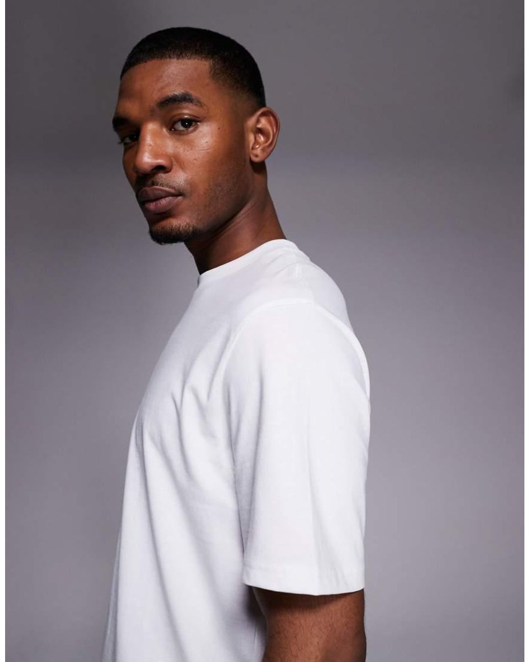 River Island Gray Regular Fit Curve Hem T-shirt for men