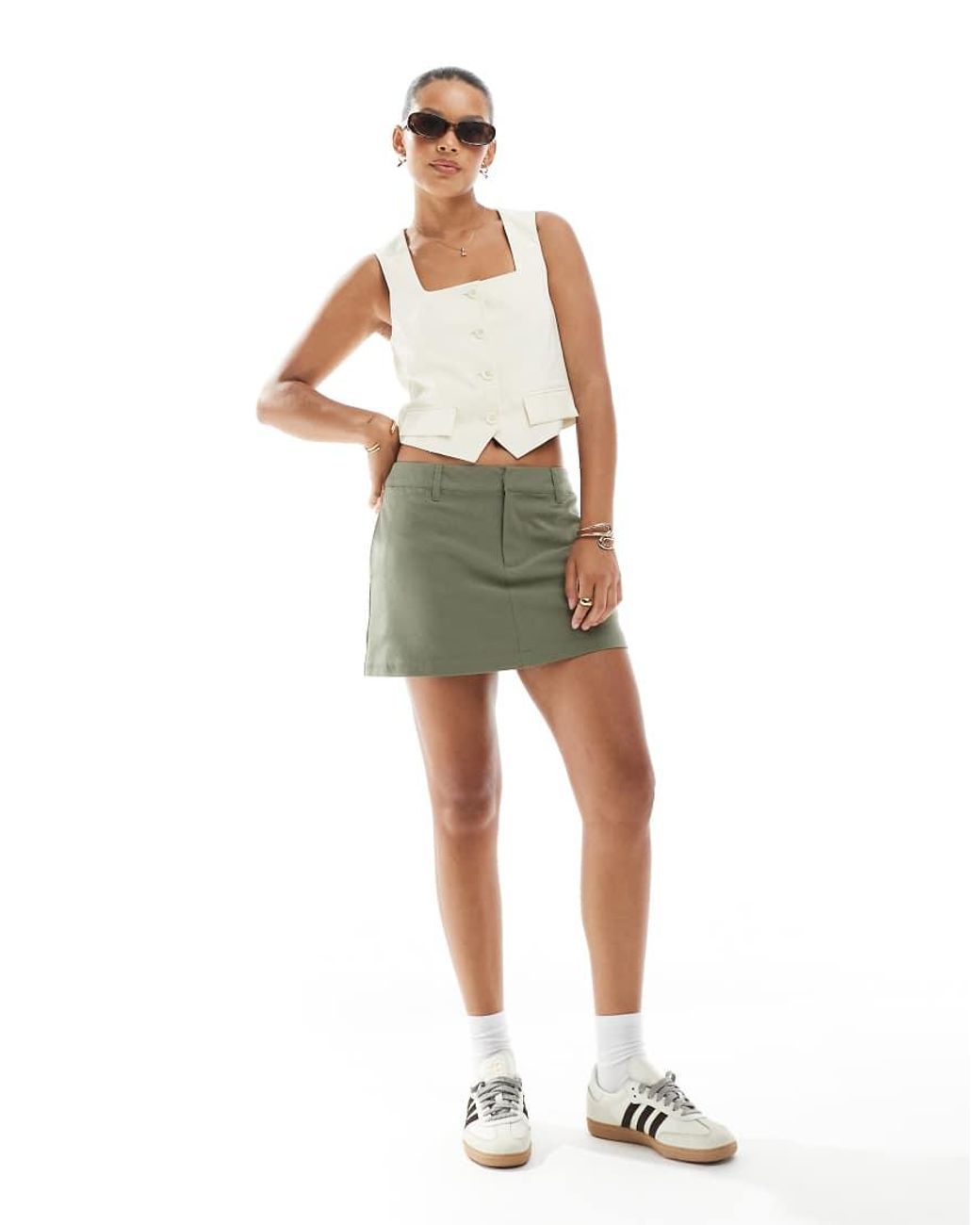 Cotton On Green Luis Suiting Mini Skort