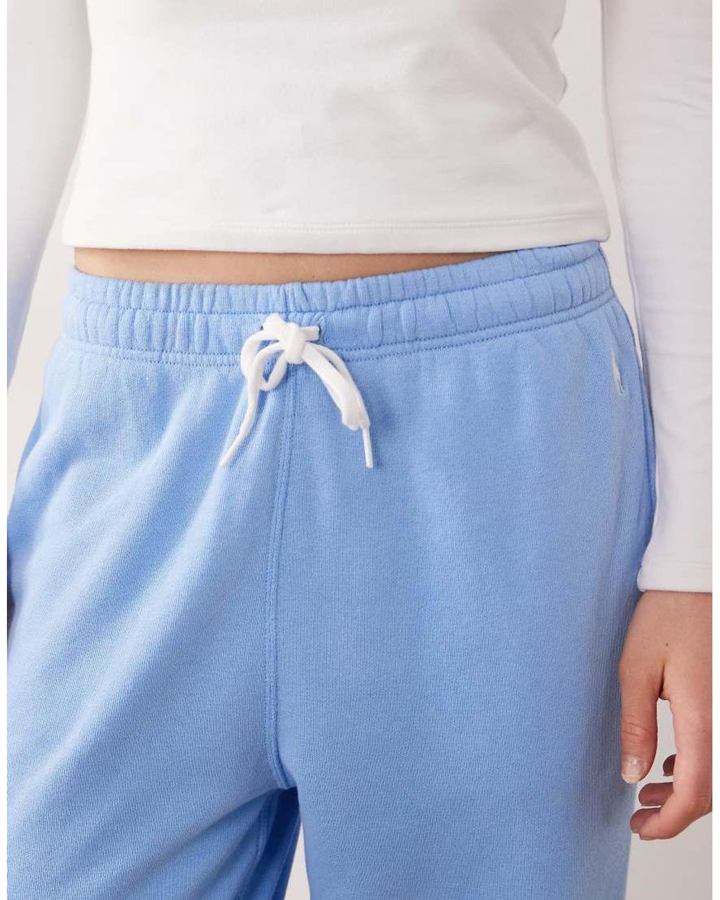 Polo Ralph Lauren Blue Icon Logo Lightweight Fleece Drawstring Sweatpant