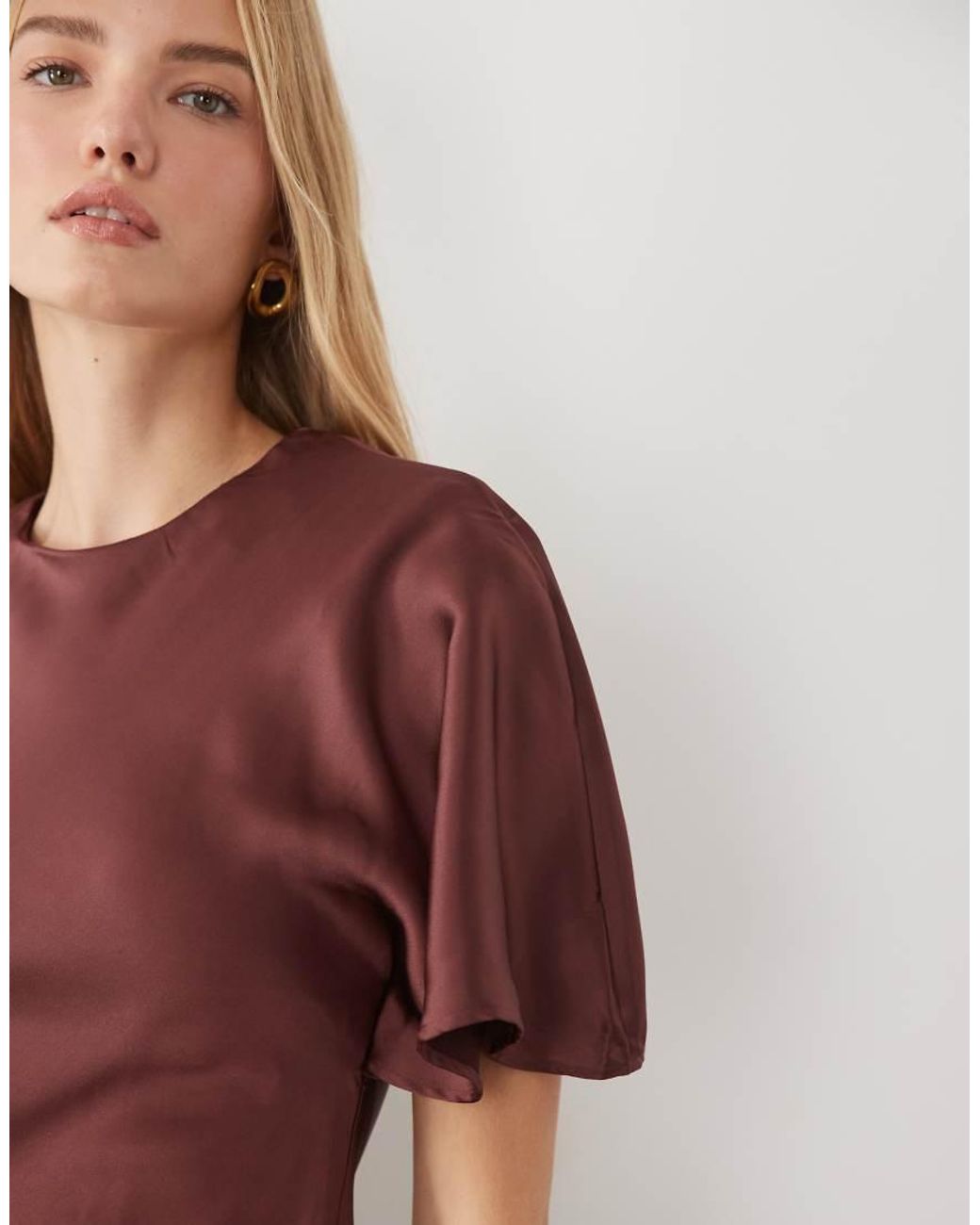 ASOS Red Satin Cape Back Detail Mini Dress