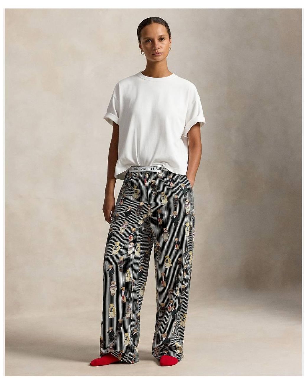 Polo Ralph Lauren Natural Bear Cotton Sleep Trouser