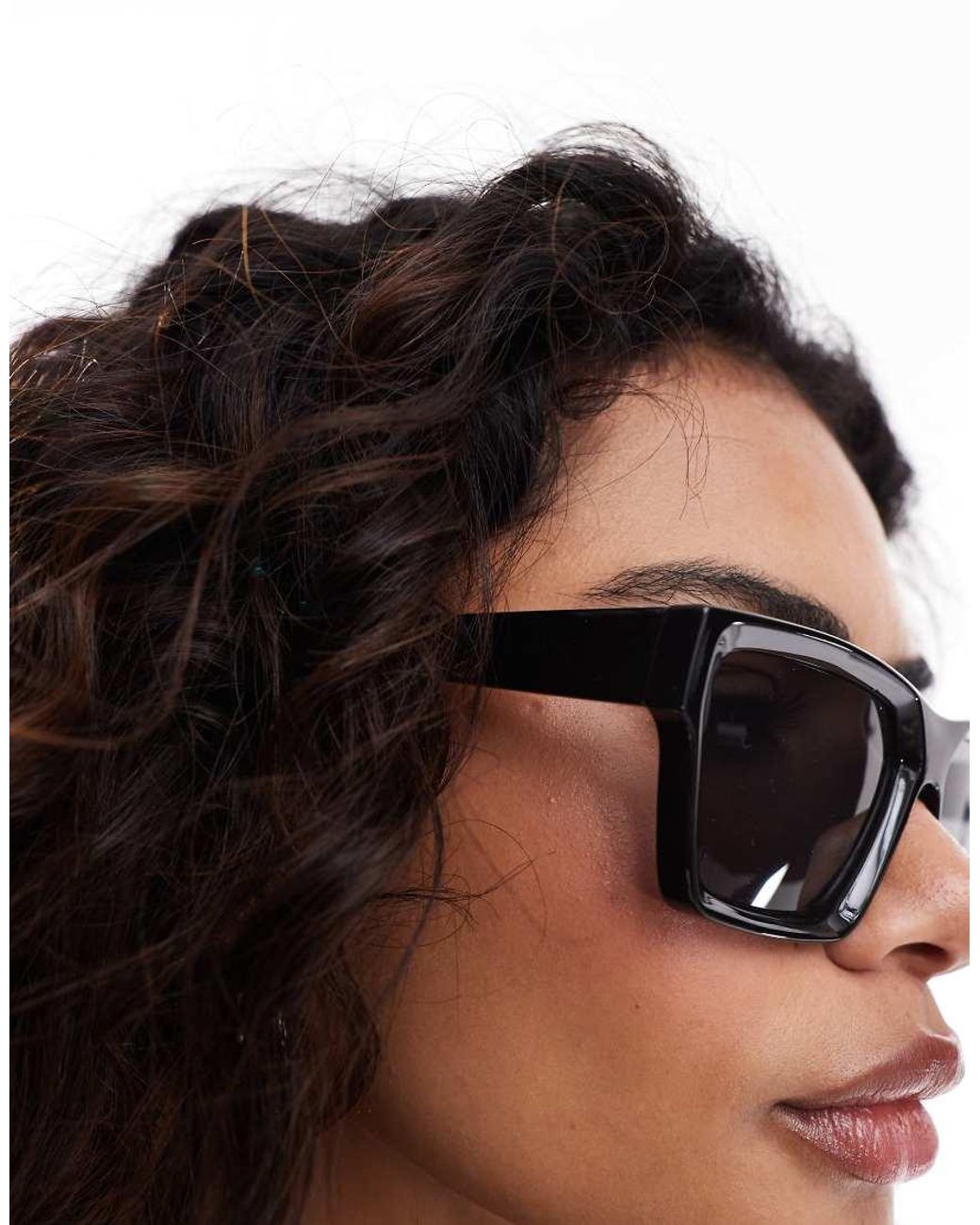 Weekday Black Port Chunky Square Sunglasses