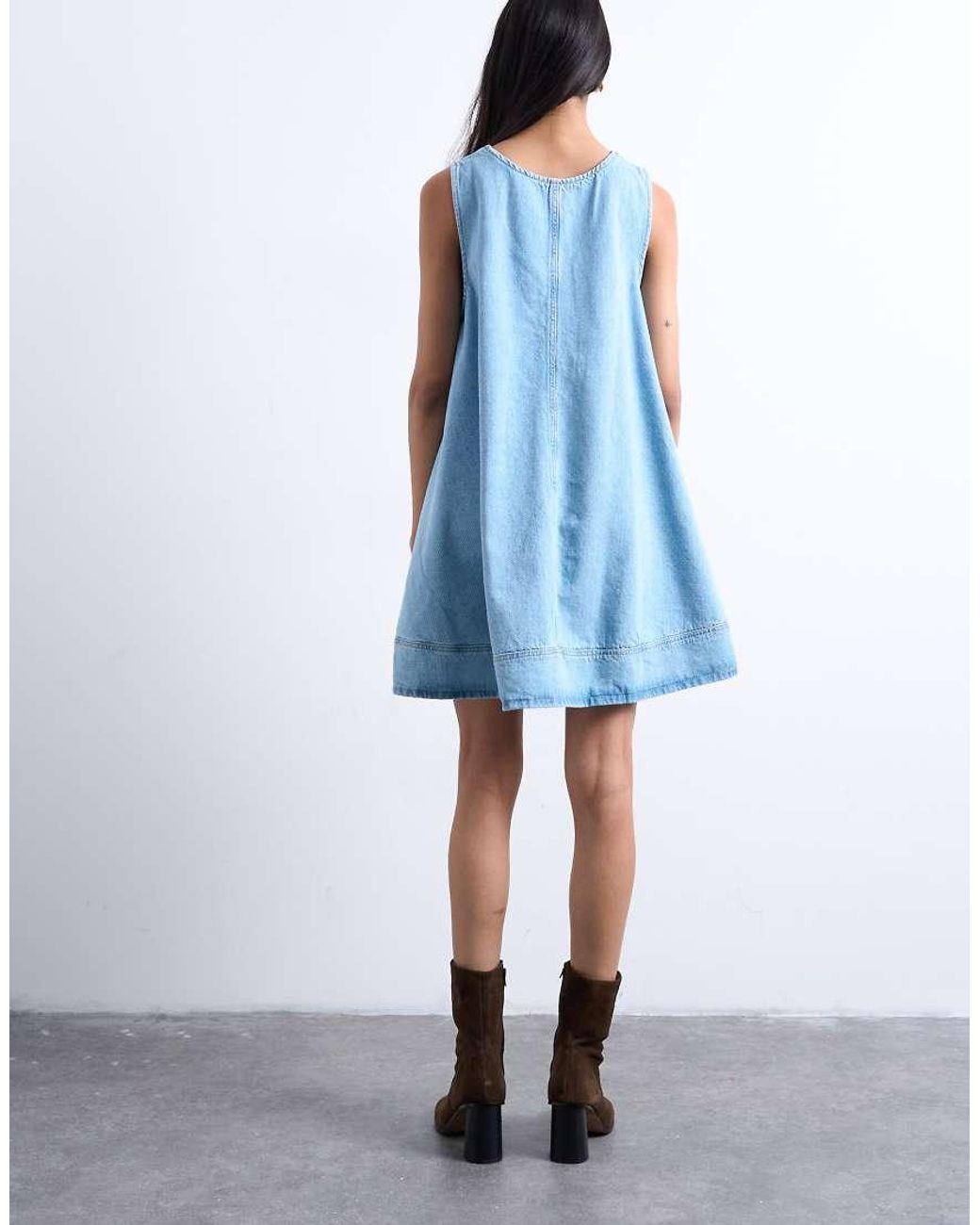 TOPSHOP White Denim Swing Dress