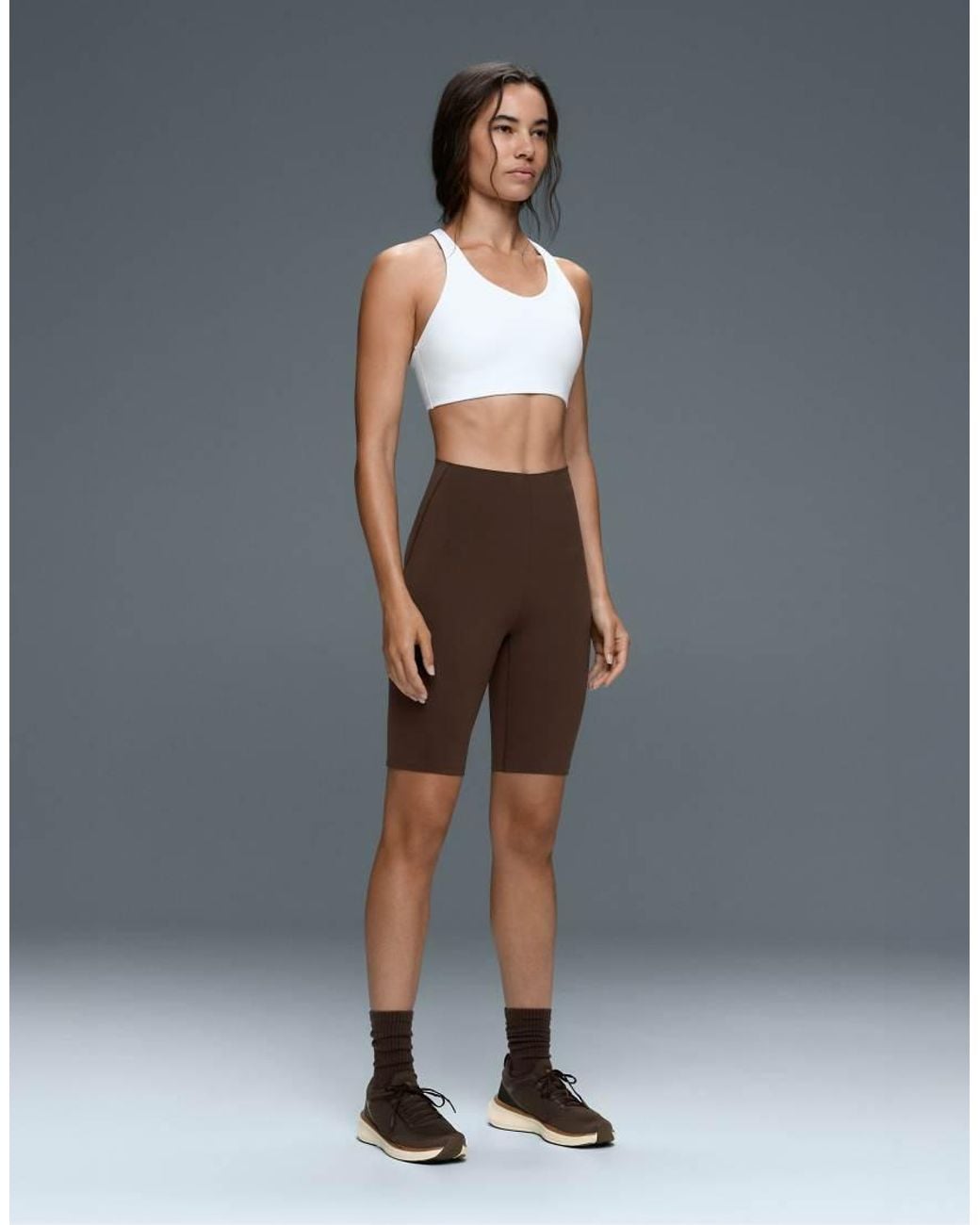 Oysho Brown High Rise Compressive Core Control 25Cm Shorts
