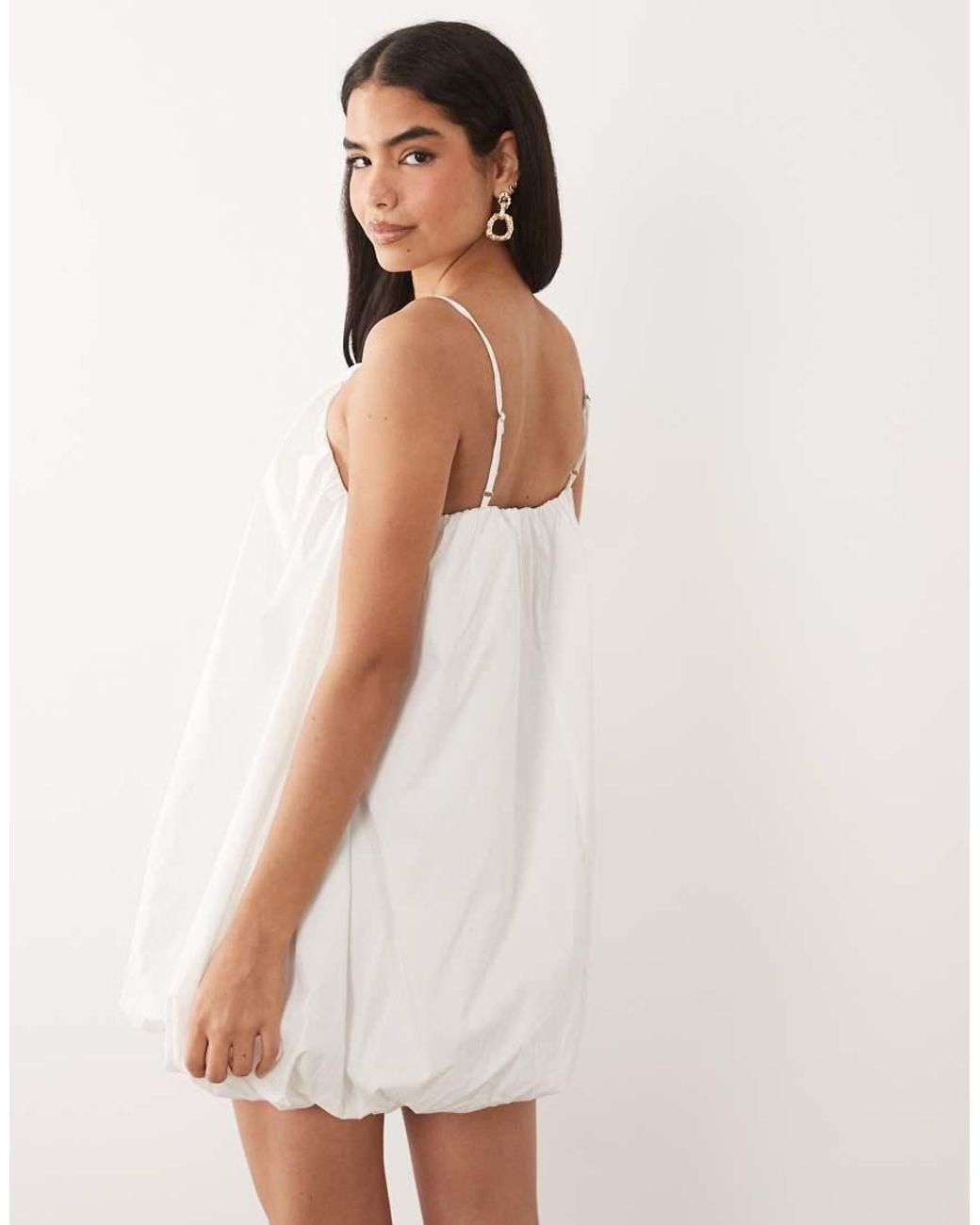Vero Moda Natural Cami Strap Bubble Hem Mini Dress