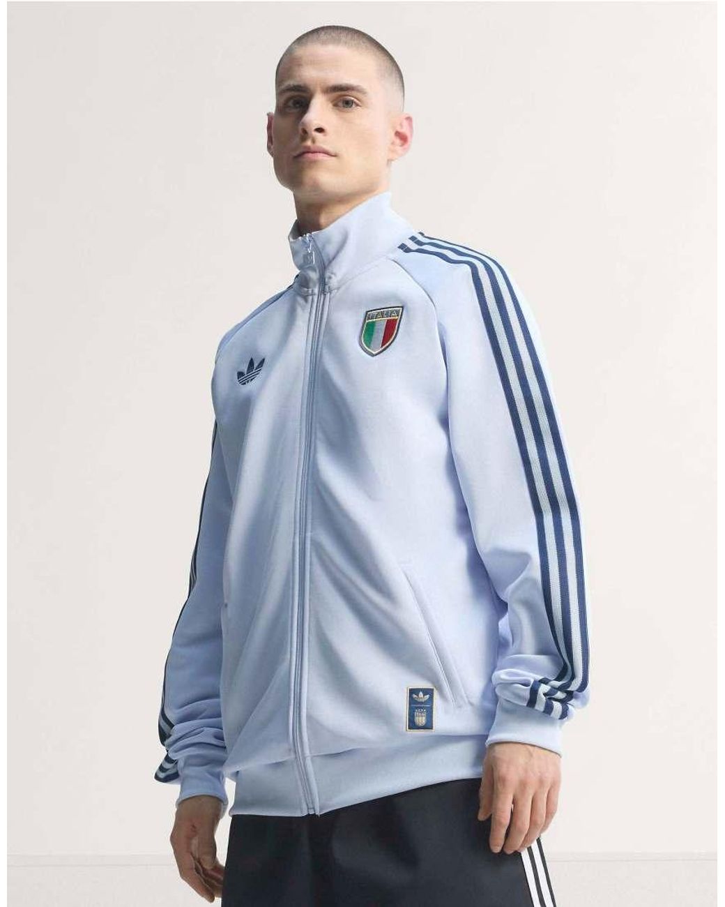 Adidas Originals Blue Italy National Team Originals Full-Zip Track Jacket for men