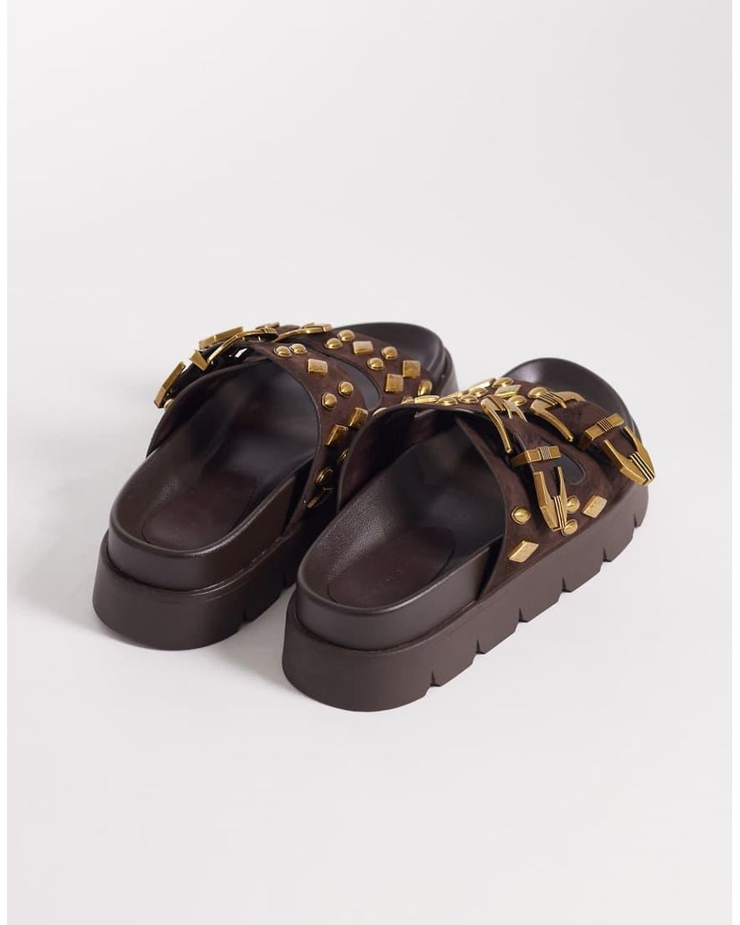 ASOS Brown Flair Boho Studded Sandal