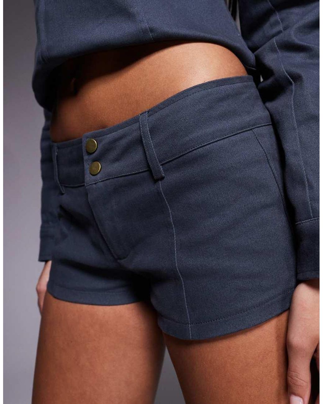 Edikted Blue Kayra Micro Shorts