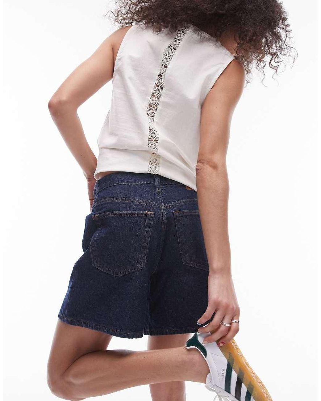 TOPSHOP Blue Denim Editor Shorts