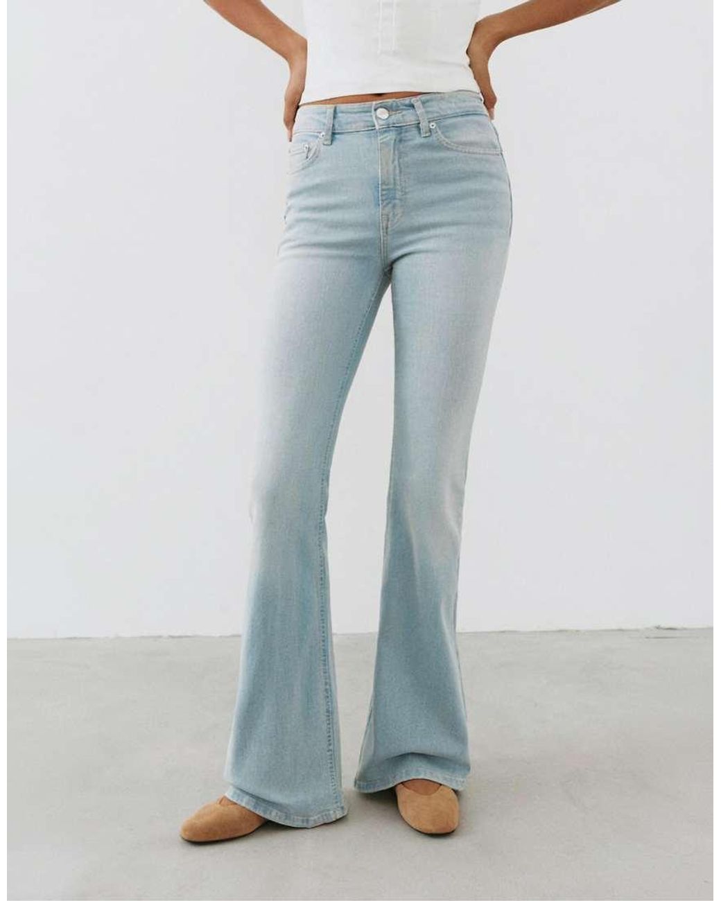 Pull&Bear Blue Skinny Flared Jeans