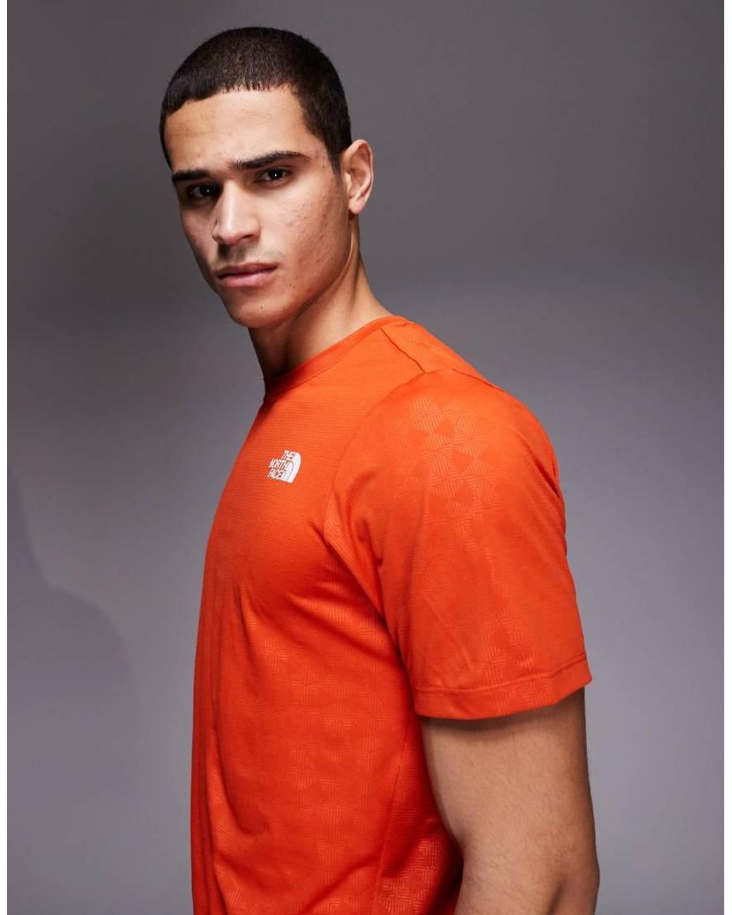 The North Face Orange Pentadome Embossed 24/7 Logo T-shirt for men