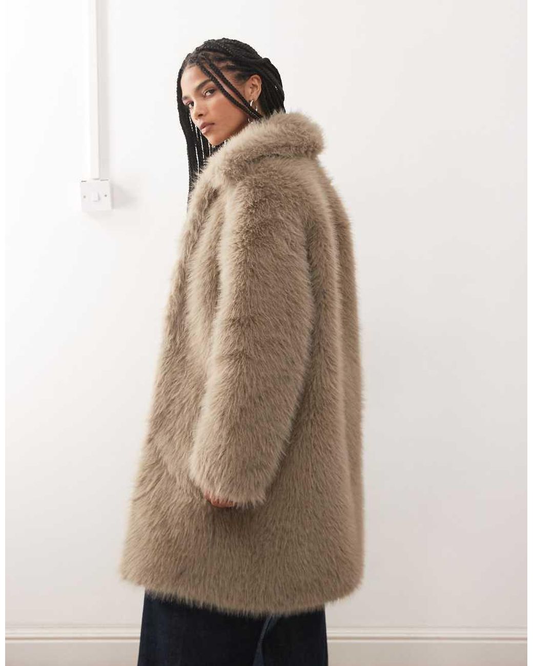 Noisy May Natural Faux Fur Coat