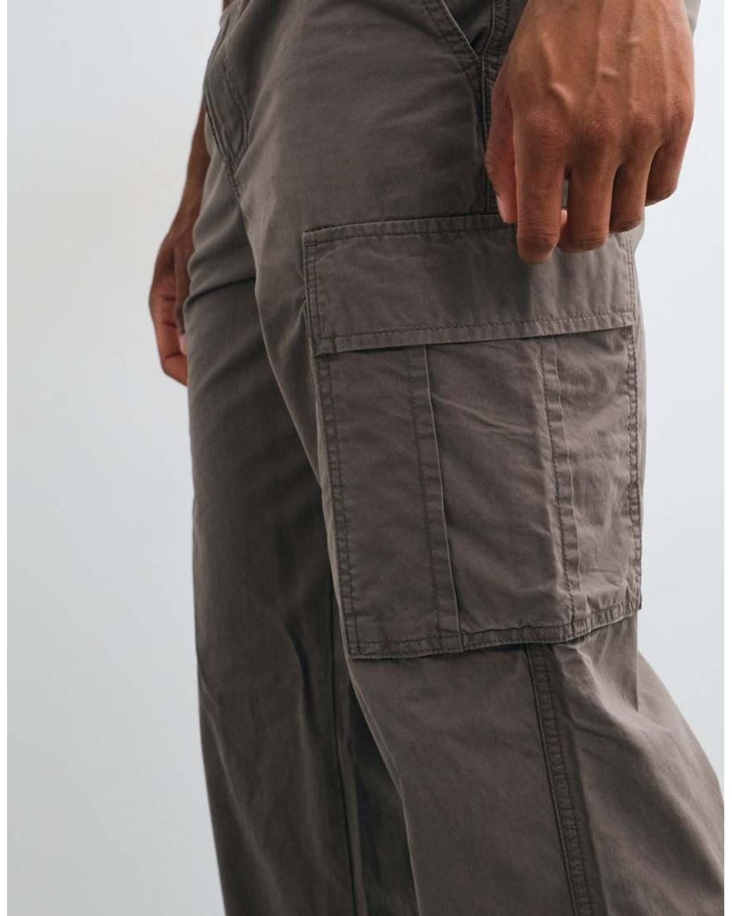 JJ Rebel Gray Straight Cargo Trousers for men