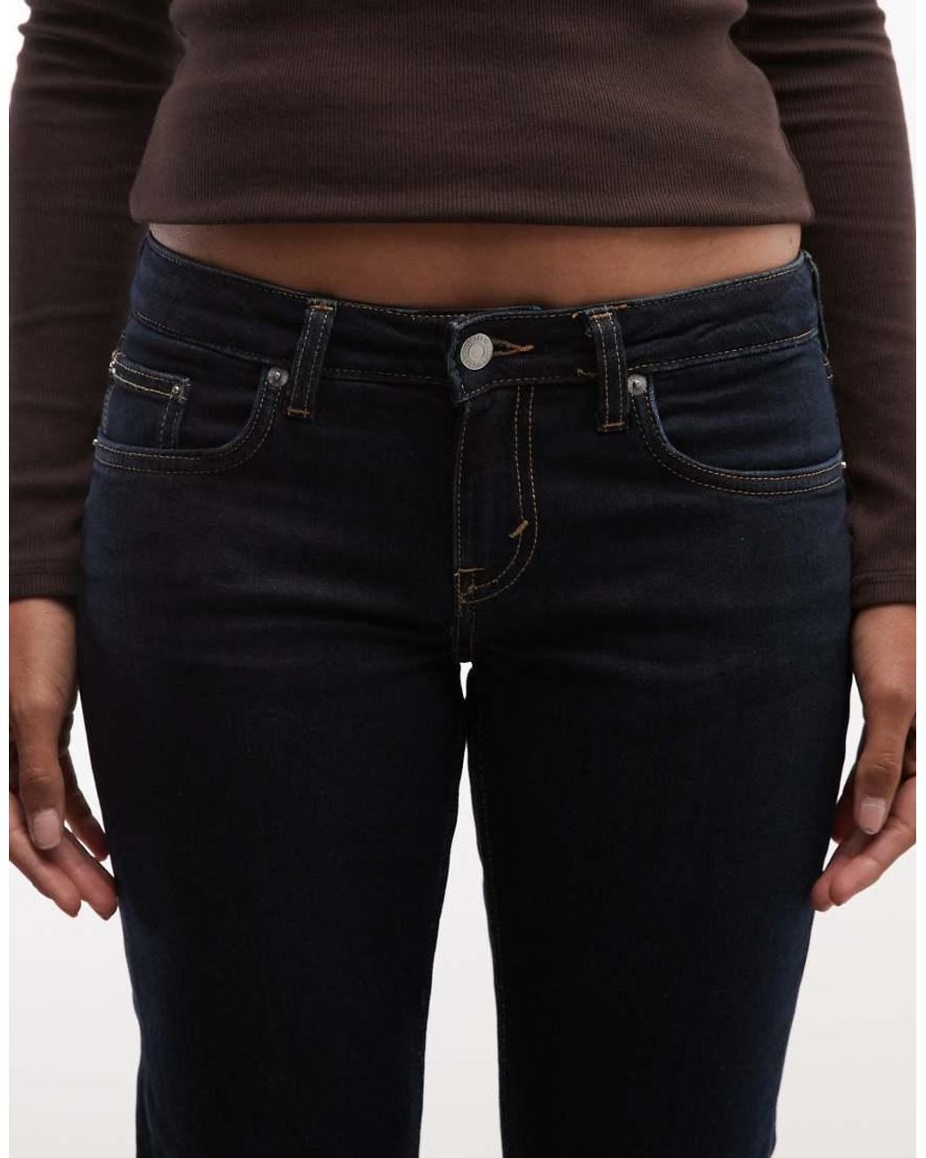 Weekday Black Neptune Mid Waist Straight Leg Jeans