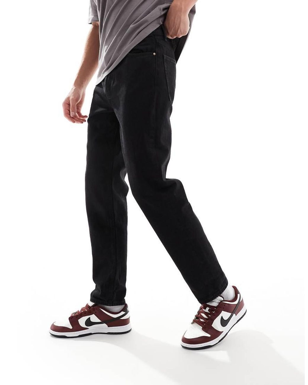 Vaqueros Capri Negros De Pernera Recta De ASOS de hombre de color Black
