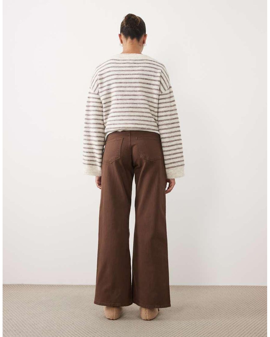 Mama.licious White Mamalicious Maternity Wide Leg Jeans With Soft Over The Bump Band