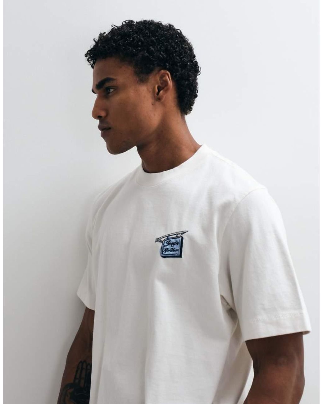 Abercrombie & Fitch White Premium Heavyweight T-Shirt With Graphic for men