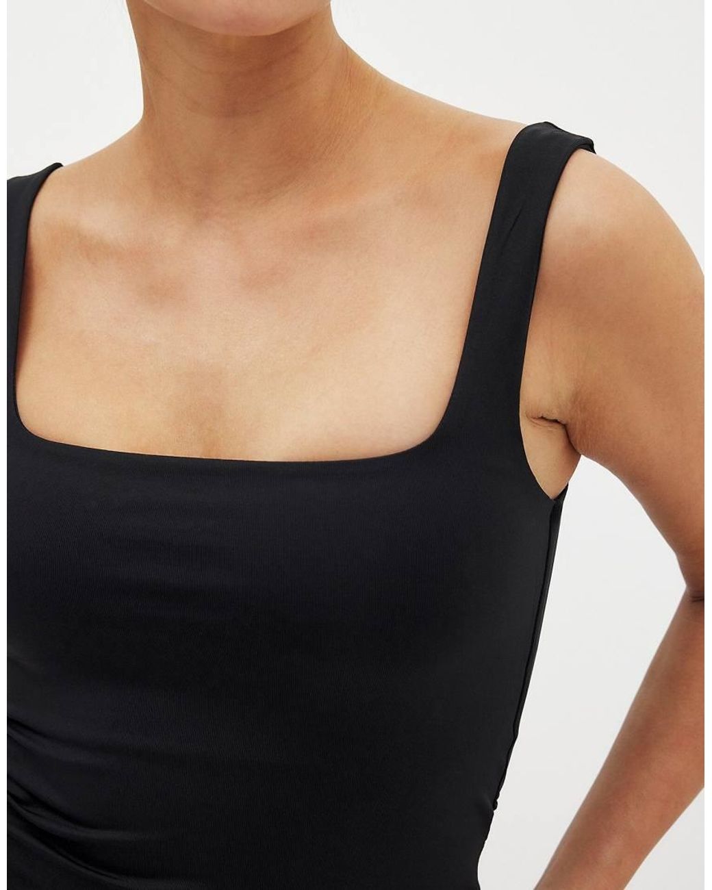 NA-KD Black Double Folded Singlet