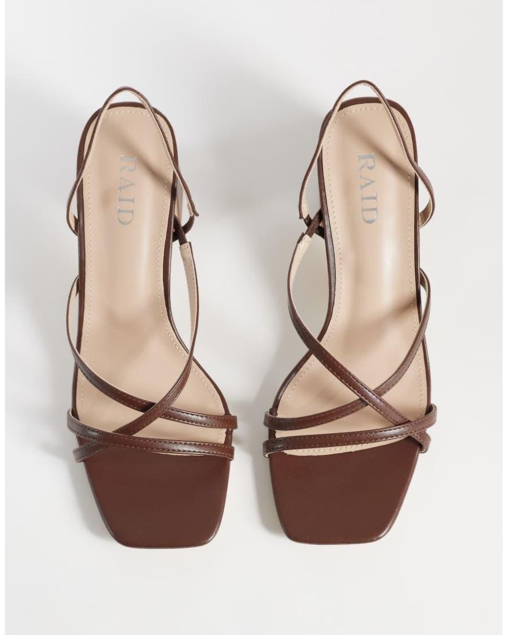 Raid Wide Fit Metallic Aspyn Strappy Heeled Block Sandals
