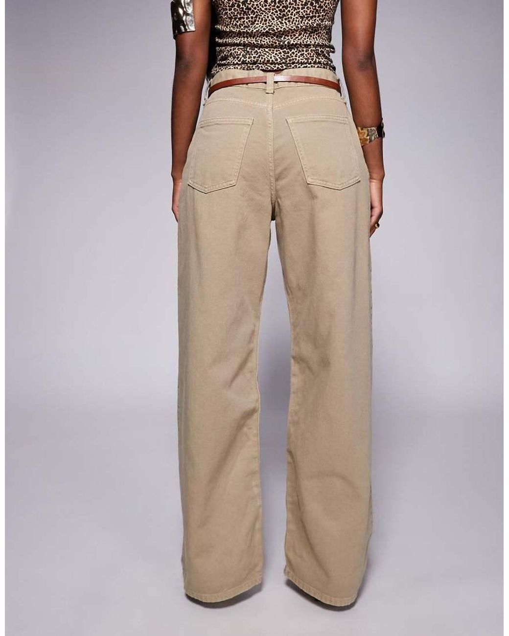 River Island Natural Tailored baggy Jean With Detachable Belt