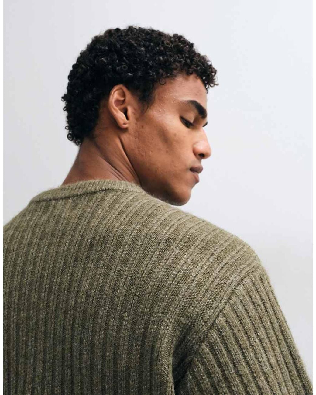 Obey Green Drex Knitted Crewneck Jumper for men